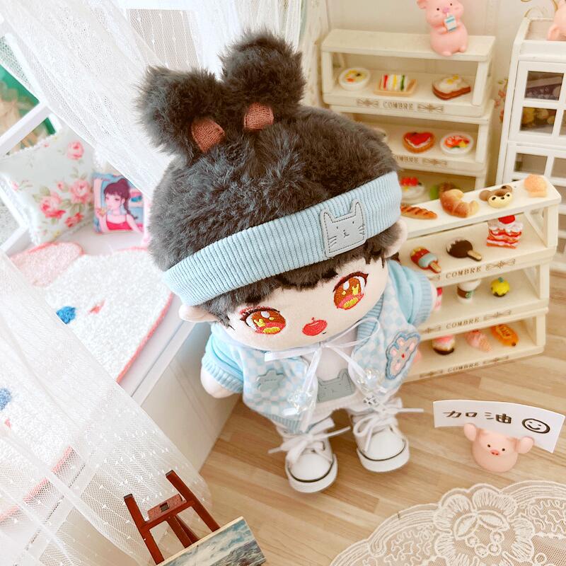 Búp Bê Xiao Rabbit Xiao Zhan Sean Xiao Có Mũ Trùm Đầu Màu Xanh Dương 20cm Quà Tặng Trang Phục Idol