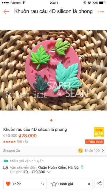 Combo 5 khuôn silicon bánh thạch rau câu 4D Mã SHJ9SJ