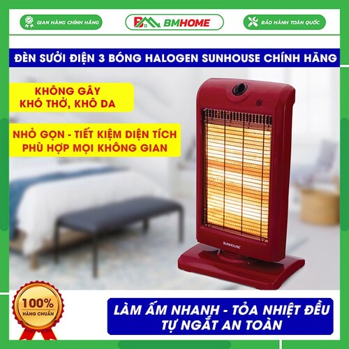 Quạt Sưởi Sunhouse 3 Bóng, Máy Sưởi Hồng Ngoại, Đèn Sưởi Sunhouse