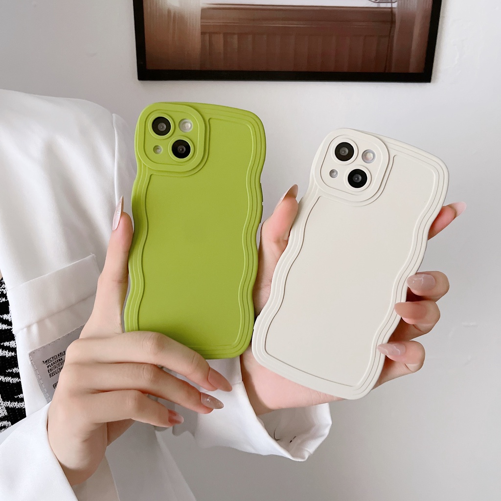 Ốp Điện Thoại Viền Gợn Sóng Màu Kẹo Cho OPPO A5 A3S A32 A53 2020 A57 A72 A8 A31 2020 A9 F11 A93 A93S A55