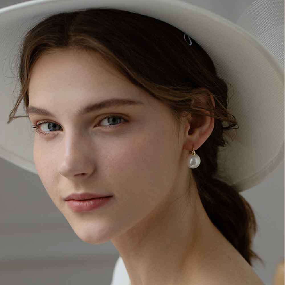 Bông tai dài đính ngọc trai giả phong cách retro