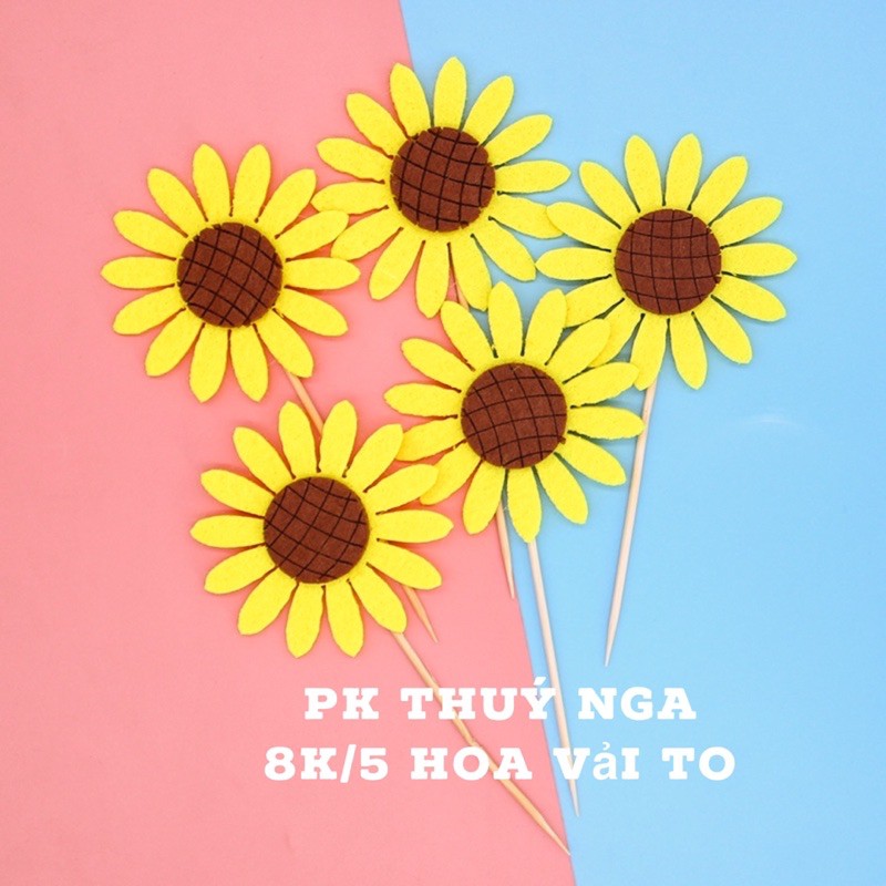 5 BỘ HOA VẢI TRANG TRÍ BÁNH KEM