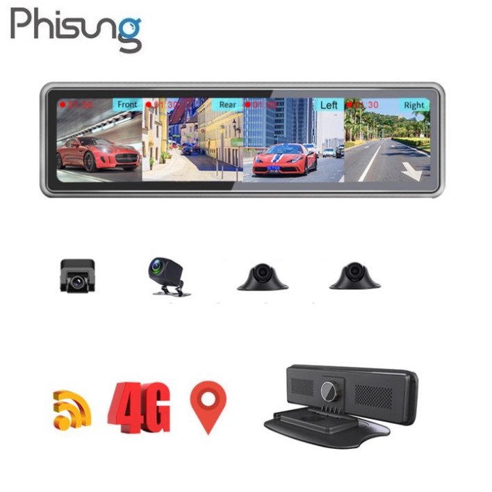 Camera hành trình 360 độ ô tô, Thương hiệu cao cấp Phisung - T88 (Có thể gắn trên gương hoặc đặt taplo) {CHÍNH HÃNG 100%