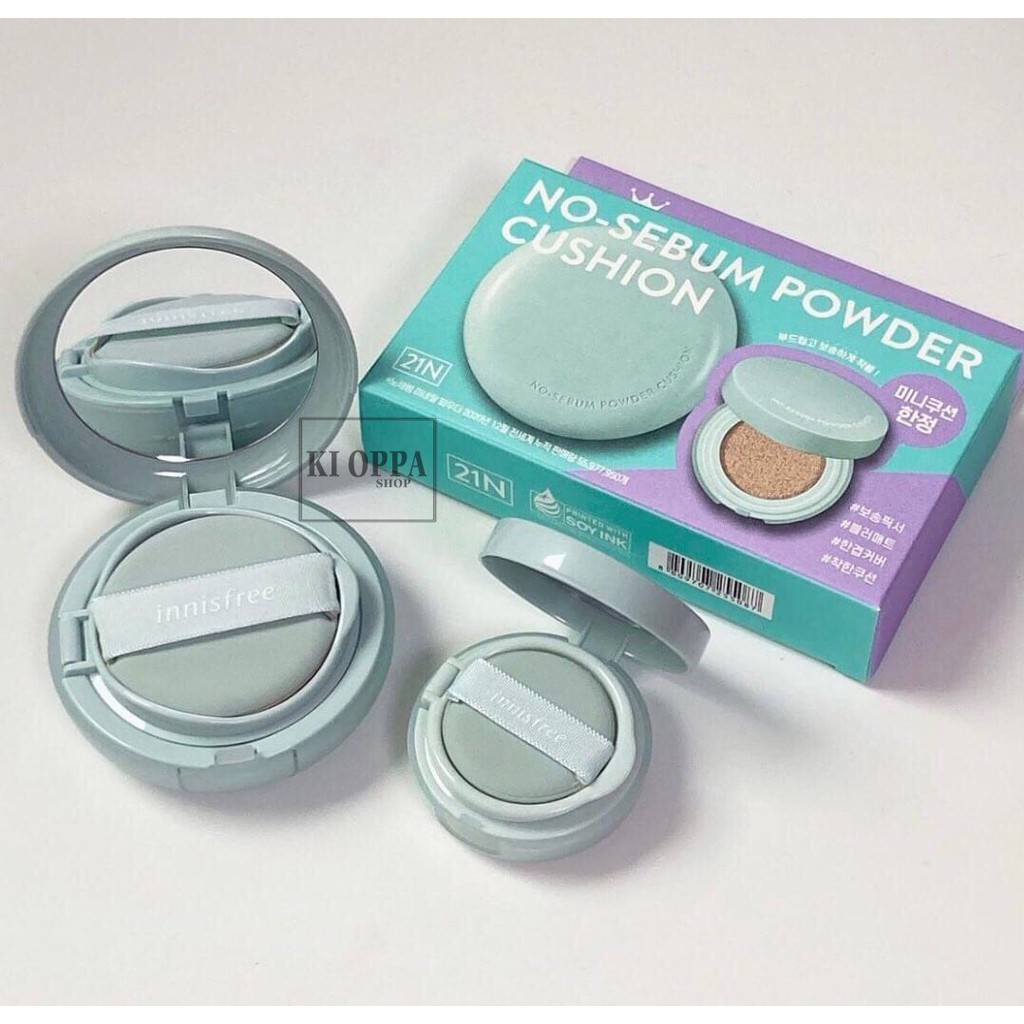 Set Phấn nước kiềm dầu innisfree No-sebum Powder Cushion SPF35 PA++