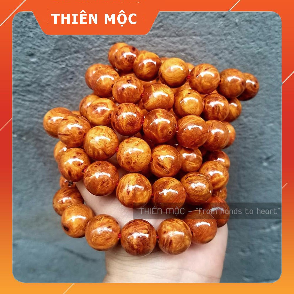 Vòng gỗ NU Huyết Long chuẩn tự nhiên, hợp mệnh Hỏa, vòng gỗ phong thủy cao cấp