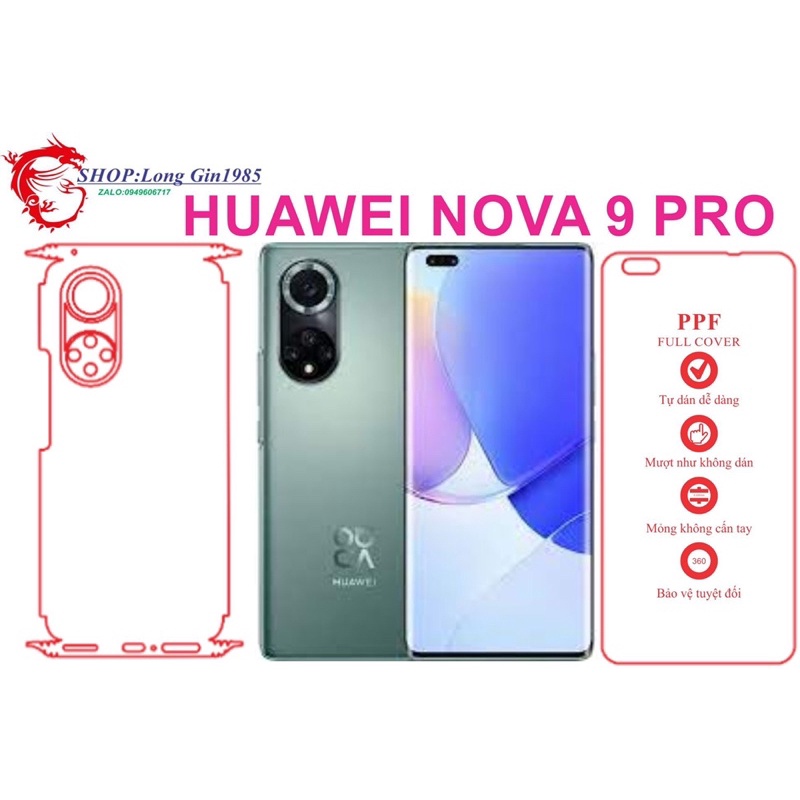 Huawei Nova 9 Pro miếng dán trong Ppf mặt sau và mặt trước chống va đập chống trầy xước