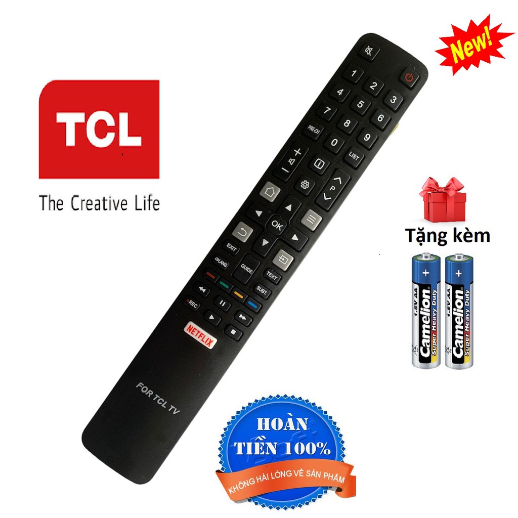 Điều khiển tivi TCL các dòng TCL LCD LED Smart TV L40S66A L32S62T, L40S62, L40P62-UF, L50P62, L55S62
