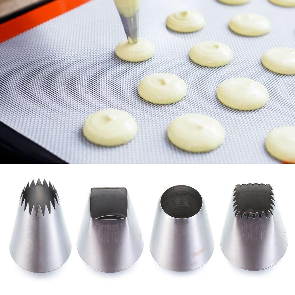 Bộ 4 Đuôi Bắt Bông Kem Bằng Thép Không Gỉ Tạo Hình Trang Trí Bánh DIY