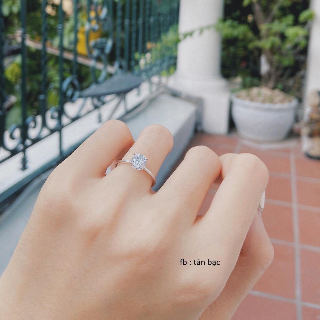 nhẫn bạc ta đính đá cao cấp , đủ size , bạc chuẩn sáng đẹp