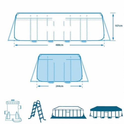 Bể bơi khung kim loại chịu lực 488x244x107 cm Intex 26792 - Kèm máy lọc