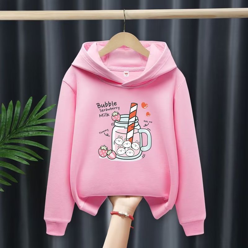 Áo hoodie tay dài dáng rộng in hình thỏ hoạt hình thoải mái thời trang - ảnh sản phẩm 3