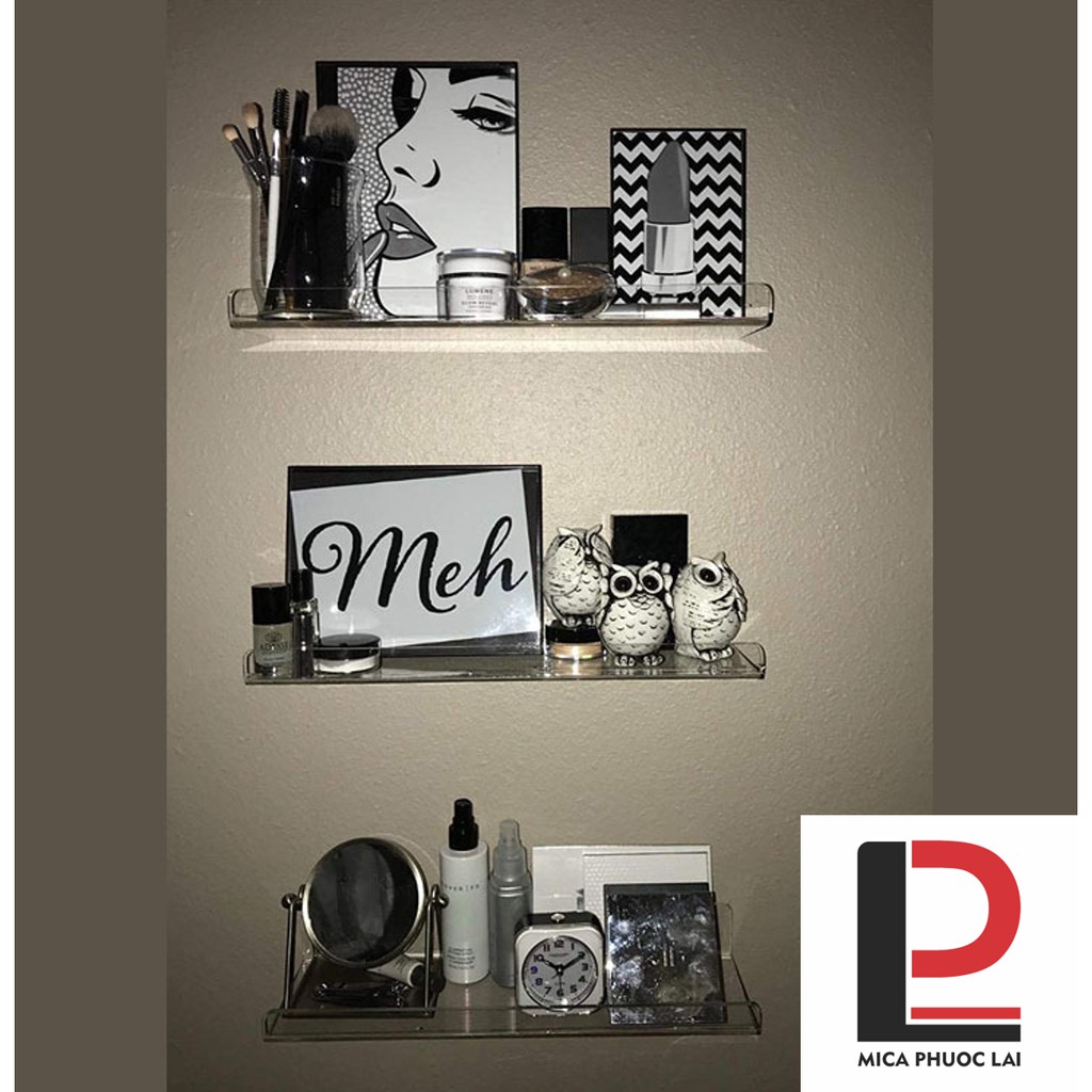 Kệ treo tường acrylic, mica cao cấp 30x10x5cm (giá tại xưởng)
