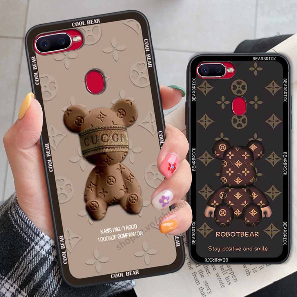 Ốp Oppo A5s / A7 / F9 / A12 bear, k@ws thương hiệu phong cách ốp lưng thời trang cao cấp