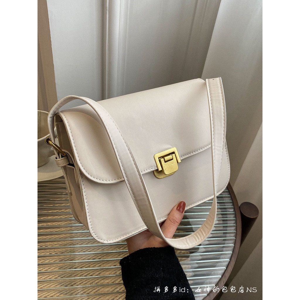 Túi xách basic khuy vàng đeo vai đeo chéo,đi chơi mùa thu