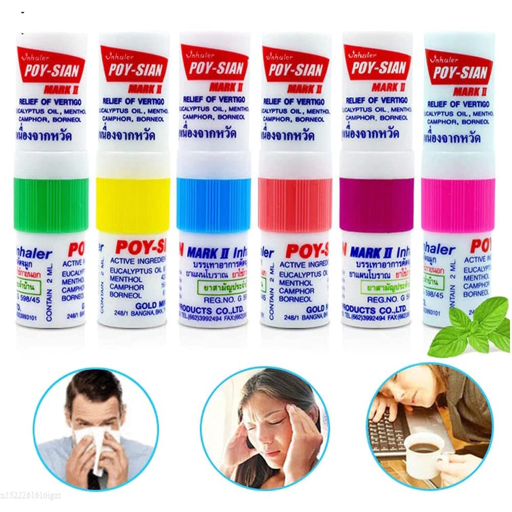 Ống Hít Thông Mũi Thái Lan Poysian Menthol Salt Nasal Inhaler 1.7ml