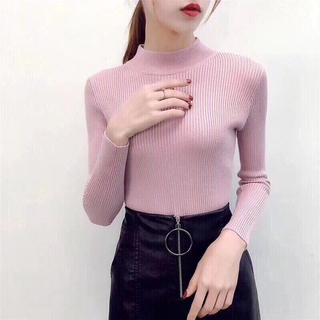 Áo len nhung cao cổ thu đông cho nữ