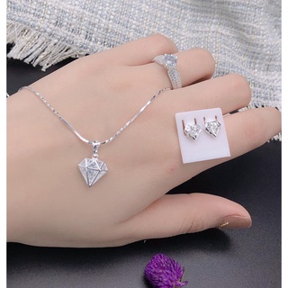 Bộ trang sức kim cương bạc ta chuẩn