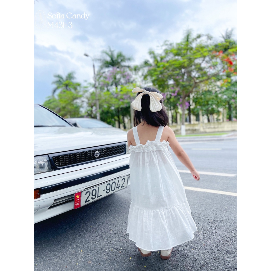 Váy linen xước - dáng dài maxi cho bé đi du lịch cực kỳ xinh xắn