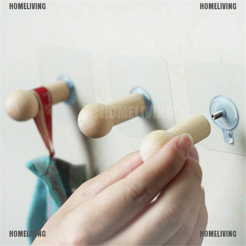 Móc Gỗ Treo Khăn Gắn Tường Tự Dính Tiện Dụng