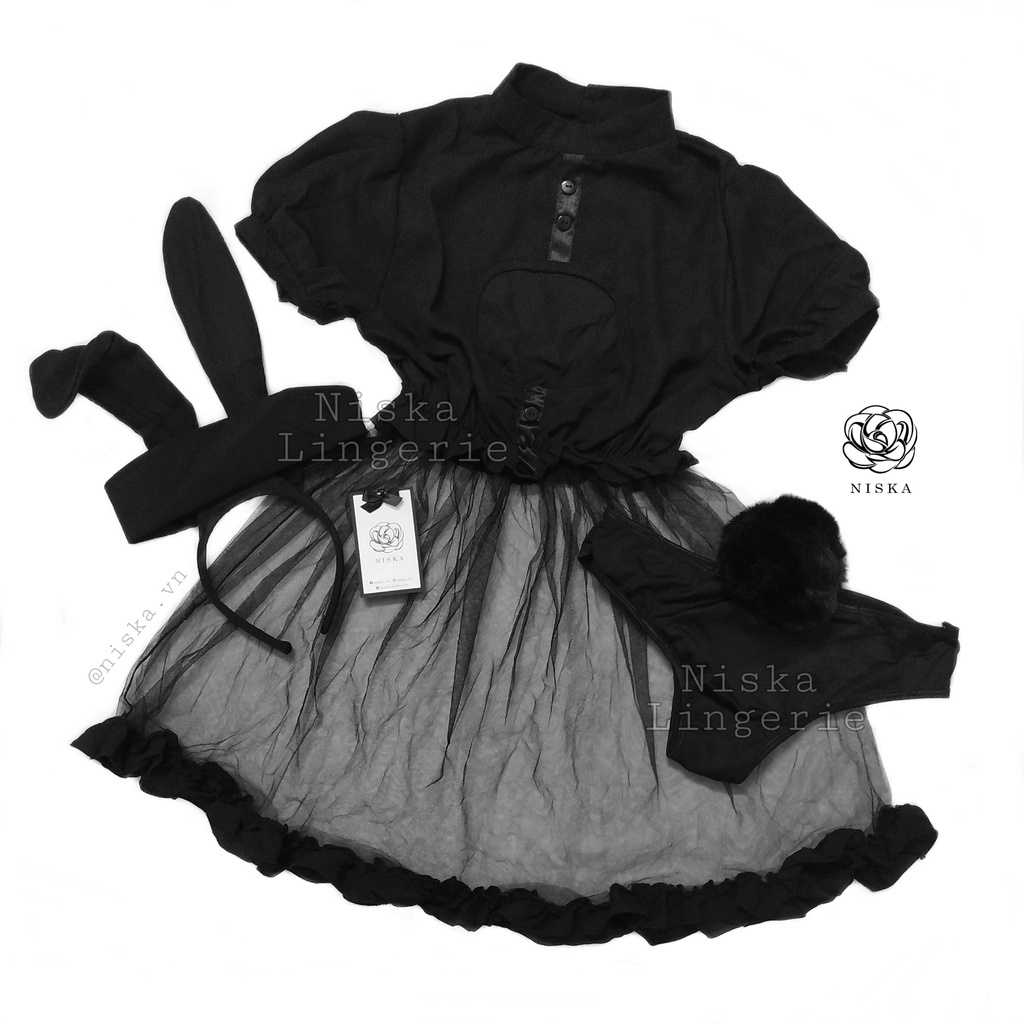 Bộ trang phục thỏ, đầm thỏ (2 màu đen và trắng) - Mã C160 | BigBuy360 - bigbuy360.vn