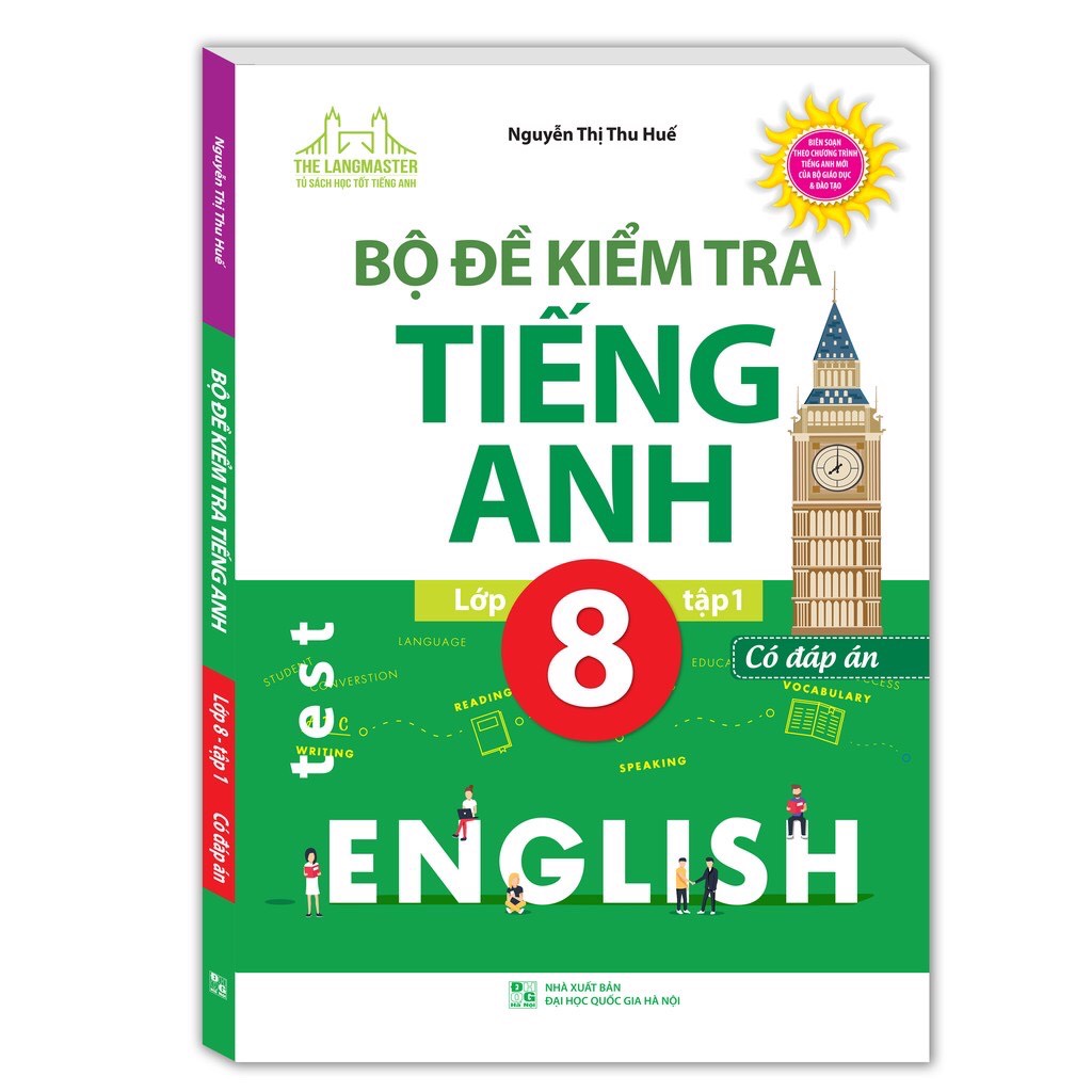 Sách - Combo Bộ Đề Kiểm Tra Tiếng Anh Lớp 8 ( Trọn bộ 2 tập) Có Đáp Án