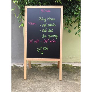 Bảng Menu hai mặt khung gỗ vuông 60*120 cm