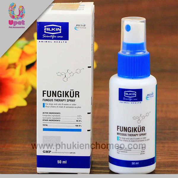 [Chính hãng Alkin] Thuốc xịt trị nấm Fungikur 50ml dành cho chó mèo