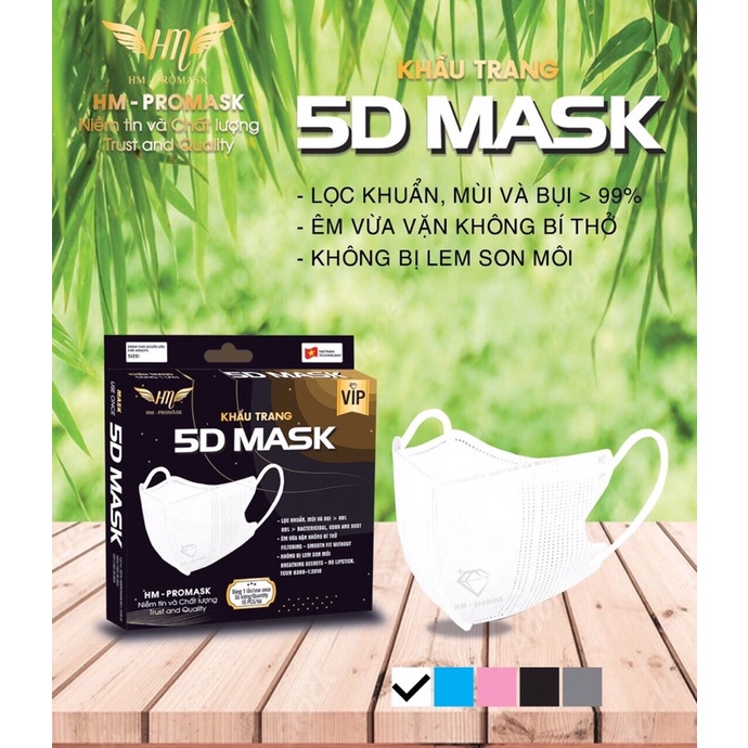 Khẩu trang 5D mask HOÀNG MINH, 1 hộp 10cái