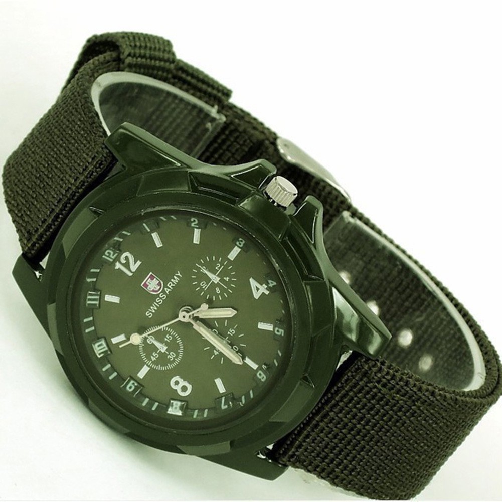 SWISS ARMY Đồng Hồ Đeo Tay Nam, Dây Đeo Nylon, Mặt Tròn, Kiểu Dáng Thể Thao