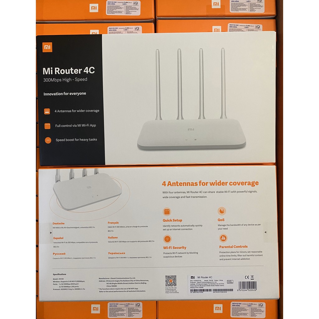 [Bản Quốc Tế] N 300Mbps Bộ Phát Wifi Xiaomi -Mi Router 4C- Quốc Tế Tiếng Anh-BH 2 năm 1 đổi 1-Hàng Chính Hãng