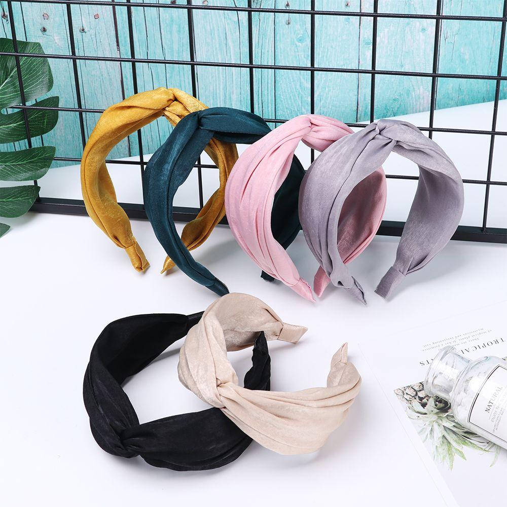 Băng Đô Vải Cotton Chiffon Bản Rộng Thắt Nút Họa Tiết Quả Thông Ngọt Ngào