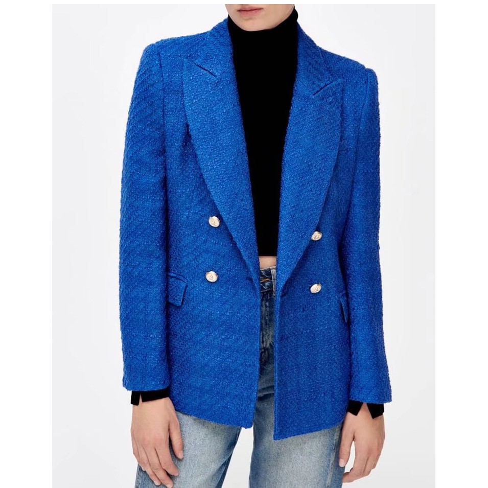(3 MÀU) ÁO KHOÁC BLAZER VẢI DỆT VẠT ĐẮP CHÉO - 7822/457 | BigBuy360 - bigbuy360.vn