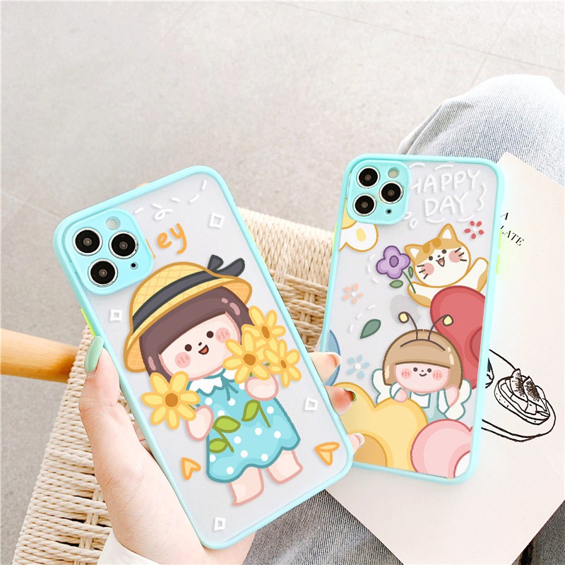 Ốp lưng iphone Bé YuAn nhám viền nổi cong 5/5s/6/6plus/6s/6splus/7/7plus/8/8plus/x/xr/xs/11/12/pro/max/plus/promax | BigBuy360 - bigbuy360.vn