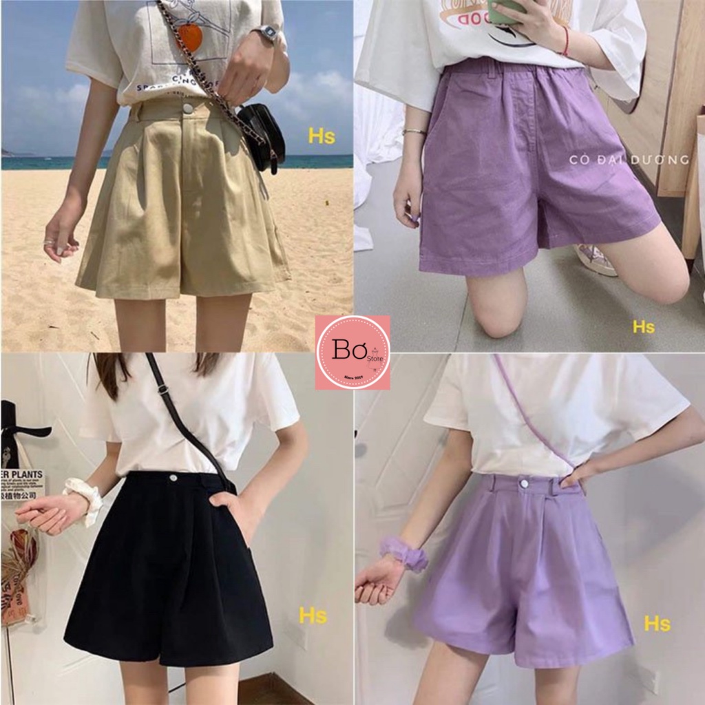 [Hàng đẹp Loại 1]Quần Short Nữ KaKi Cài Cúc Cạp Cao Năng Động Trẻ Trung Dễ Mix Đồ Bơ Store