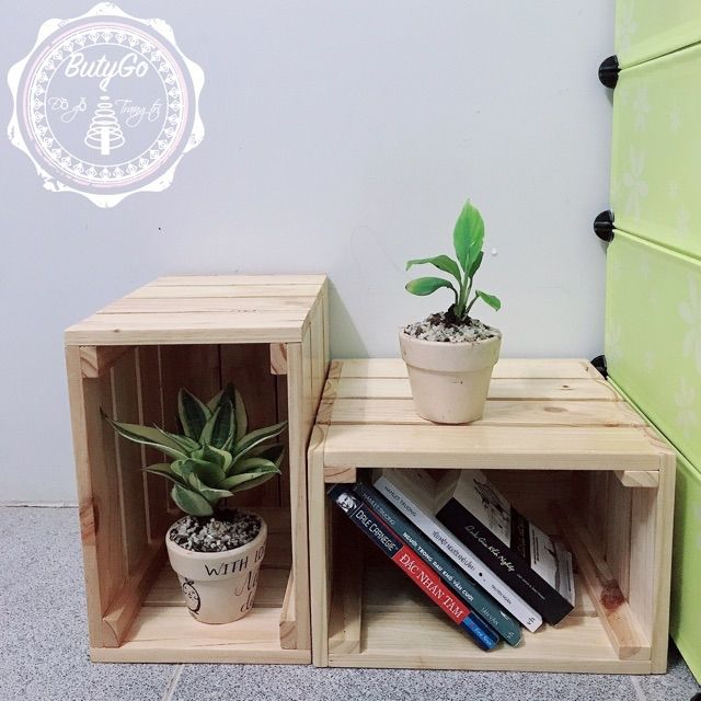Thùng gỗ 💥 CAO CẤP 💥 Pallet box pallet trang trí kèm ảnh thật