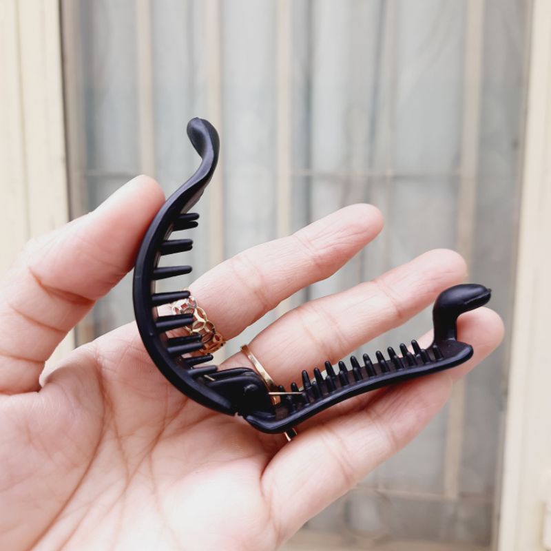 Kẹp cóc ngang bản đen nhám trơn