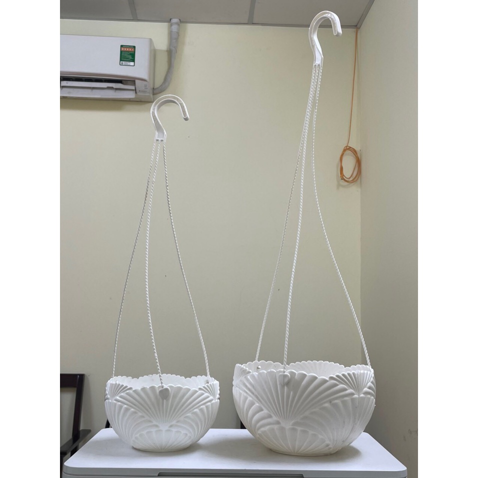 (2 size) Chậu nhựa treo Sò hàng loại 1 dày, cứng cáp, không phai màu, trồng hoa, cây cảnh siêu bền đẹp