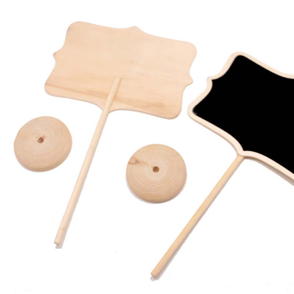 Set 10 bảng đen mini bằng gỗ kèm giá đỡ dùng ghi chú tiện dụng