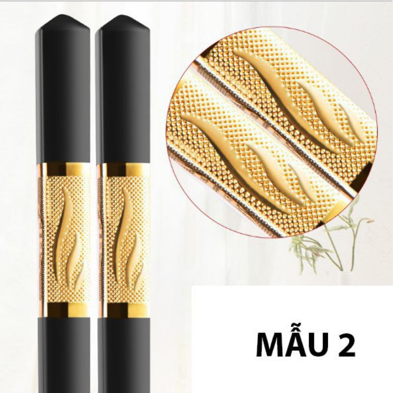 Bộ 10 Đôi Đũa Mạ Vàng, Đũa Hợp Kim Chống Mốc Hàn Quốc
