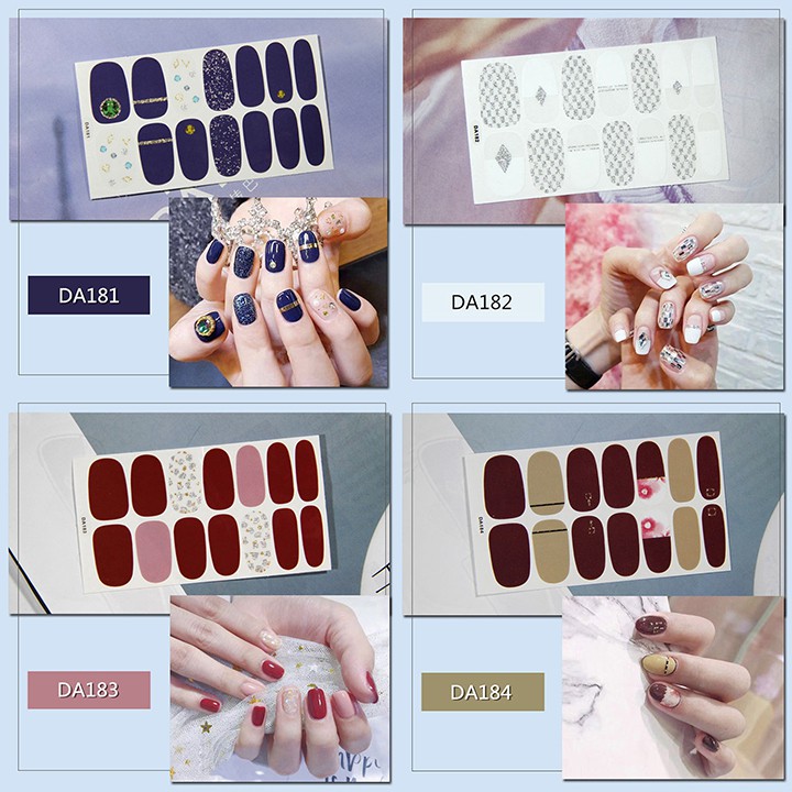 Nail Wraps Set Dán móng tay 14 miếng nhiều mẫu DA181-200