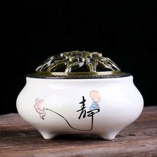 Trầm hương [SALE KHÔ MÁU], Lư đốt trầm men rạn ngọc cao cấp - Đẹp lãng mạn, đáp ứng mọi nhu cầu