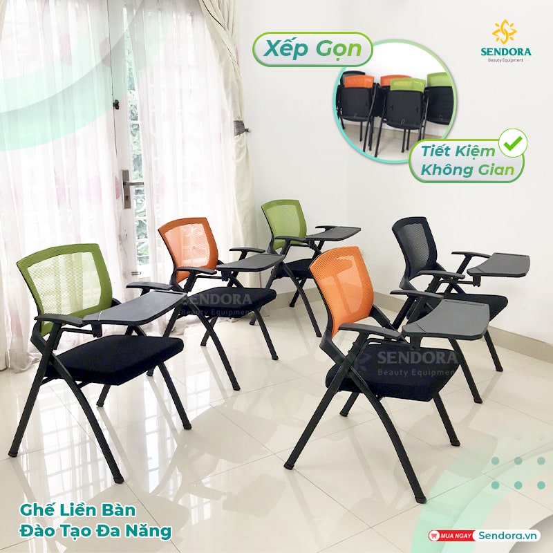 Ghế đào tạo đa năng, ghế gấp liền bàn cho học sinh, sinh viên, học viên