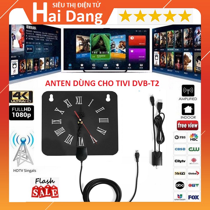 Anten Khuếch Đại Thu Sóng DVB T2,  Ăng Ten Truyền Hình Miễn Phí Cho TV Kỹ Thuật Số Trong Nhà Phiên Bản Mới Nhất