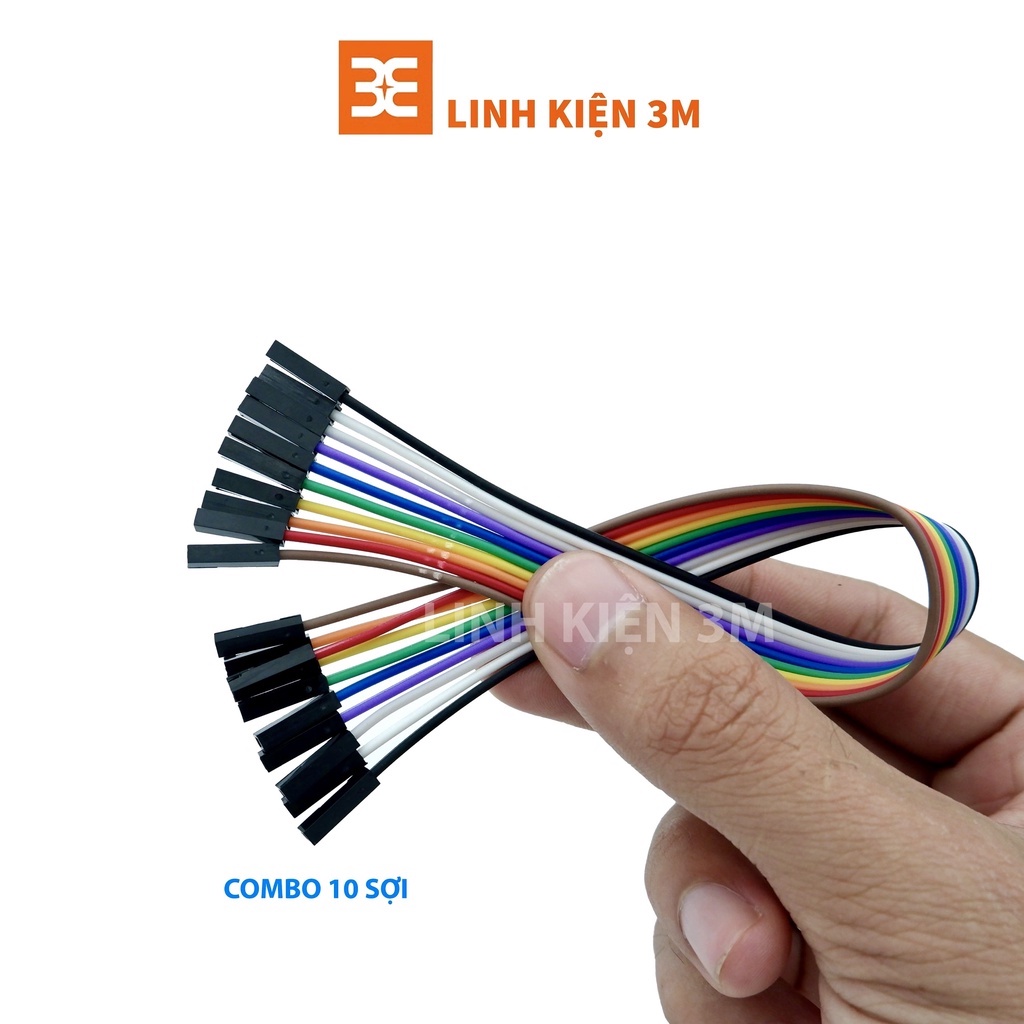 Dây Nối 7 Màu Dài 10Cm ( 2 Đầu Cái Cái )