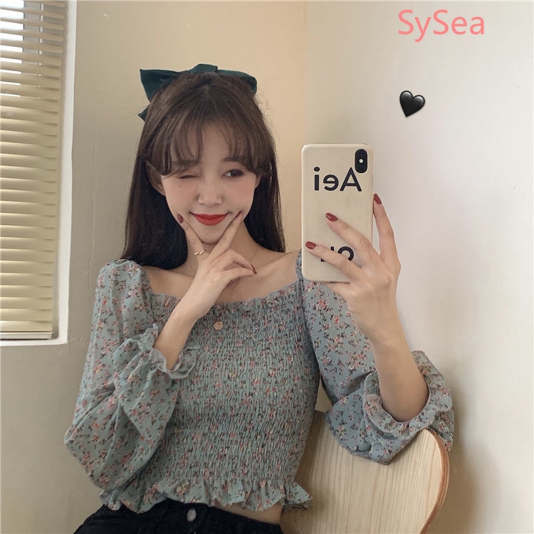 Áo chiffon dài tay in hoa thời trang mùa hè xinh xắn cho nữ | BigBuy360 - bigbuy360.vn