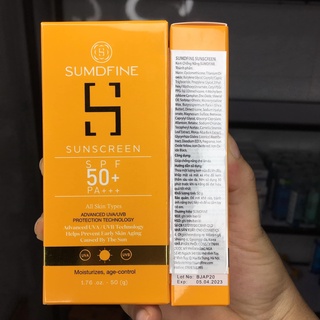 Kem chống nắng sumdfine sunscreen spf 50+, pa +++