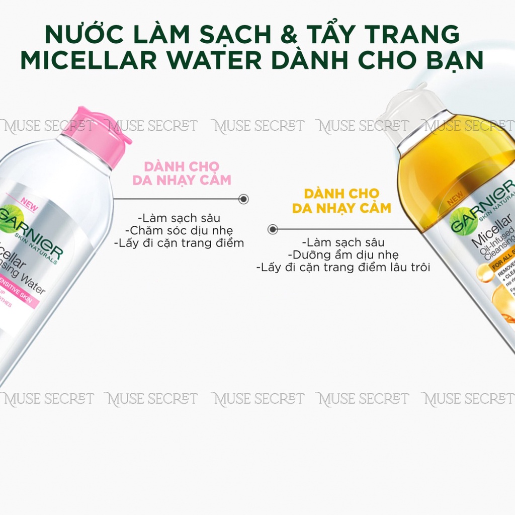 [Quà Tặng Khẩu Trang] Nước Tẩy Trang Garnier - Micellar Skinactive Cleansing Water Làm Sạch Sâu Cho Mọi Loại Da 400ml | BigBuy360 - bigbuy360.vn