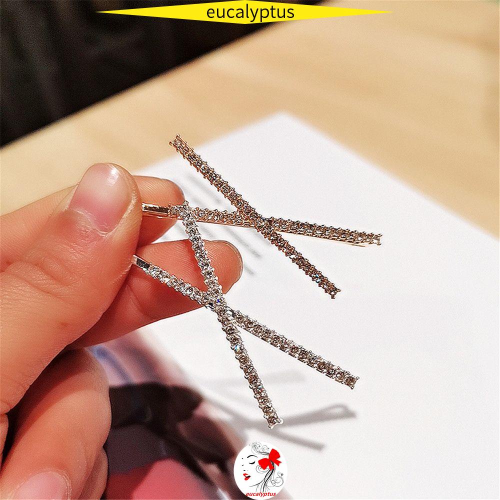EUTUS 1pc Girl|Side Clip|X Hair Clips Cross Hairpins Hair Accessories Flash Barrettes Simple Bridal Headwear/Multicolor