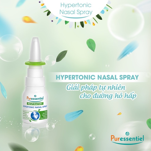 [RẺ VÔ ĐỐI] Dung dịch xịt mũi – Puressentiel Respiratory Hypertonic Nasal Spray