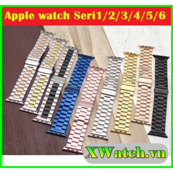 Dây Apple Watch kim loại thép không gỉ seri 1 2 3 4 5 6 38mm 40mm 42mm 44mm